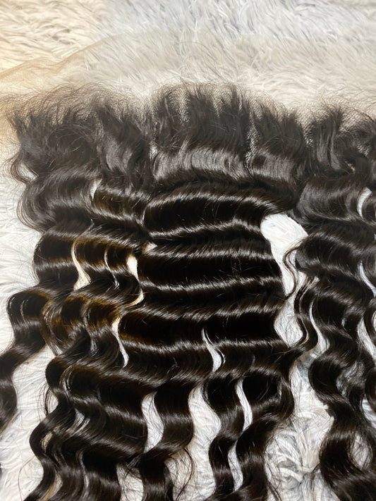 💜💎💜Deep Wave frontal transparent lace